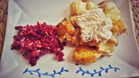 Pečené brambory s tvarohovým dipem